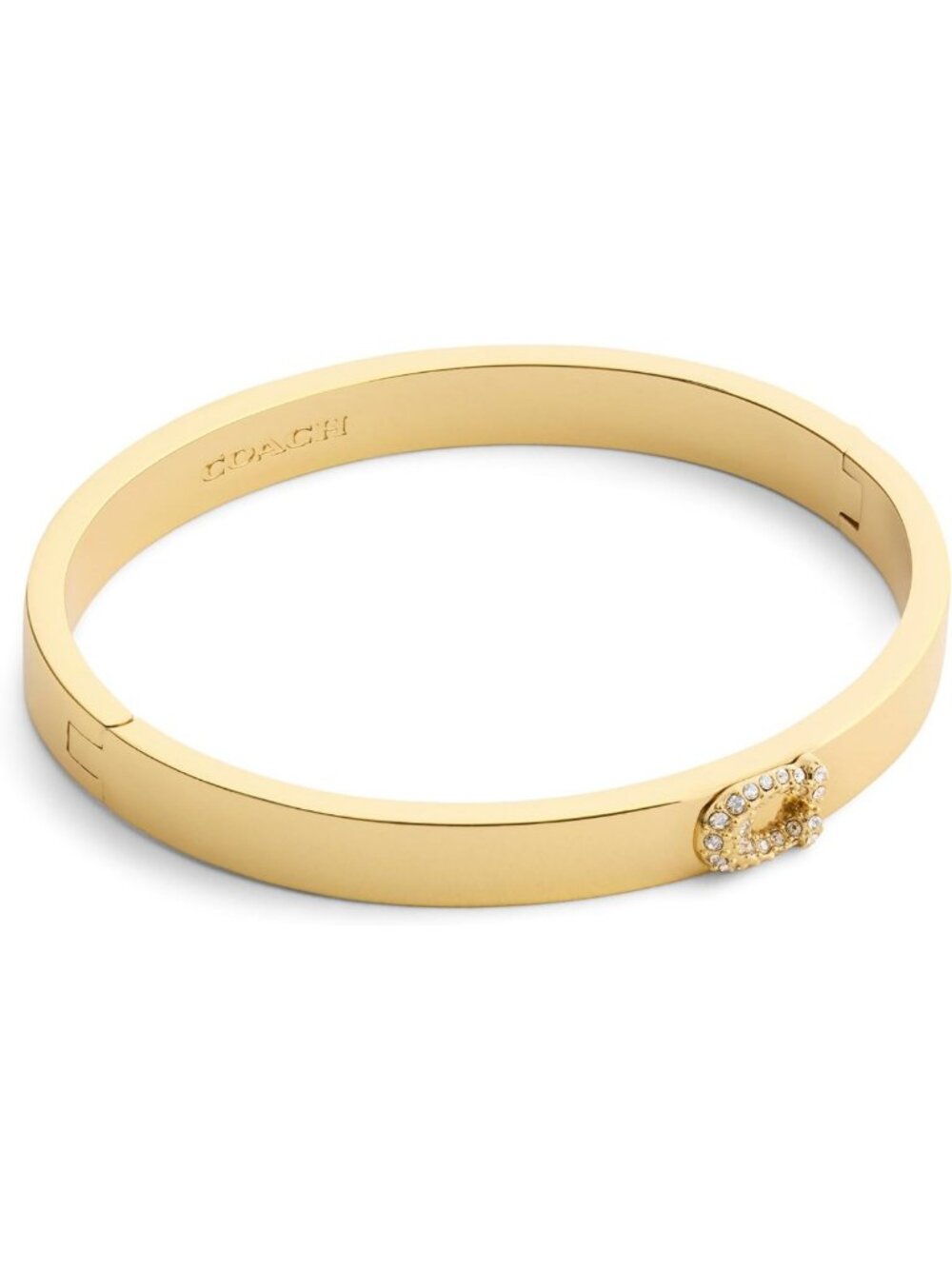 Elegant Pavé Signature C Bangle Bracelet for Women - Stylish Jewelry Accessory